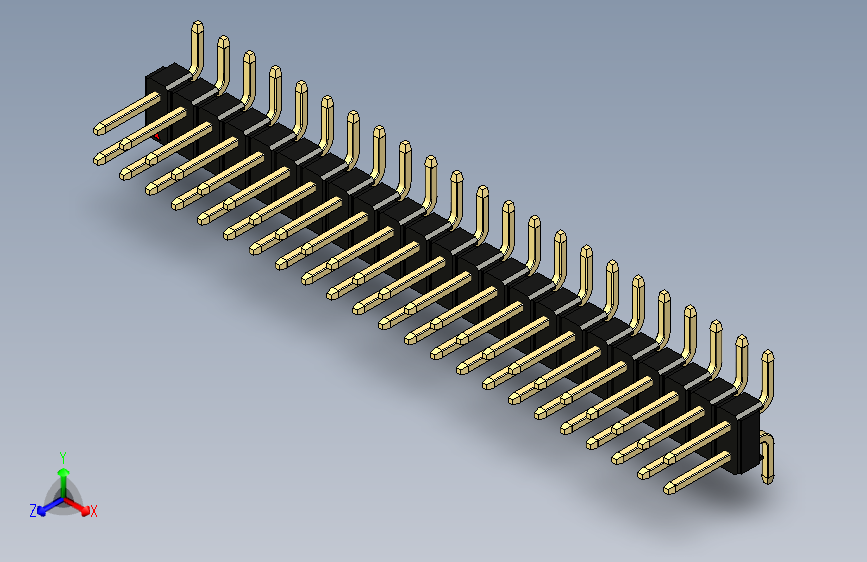 彩色公排针 100mil 2.54mm 系列-DS1022_black_46p_100mil_TypeSMT_rev1.0