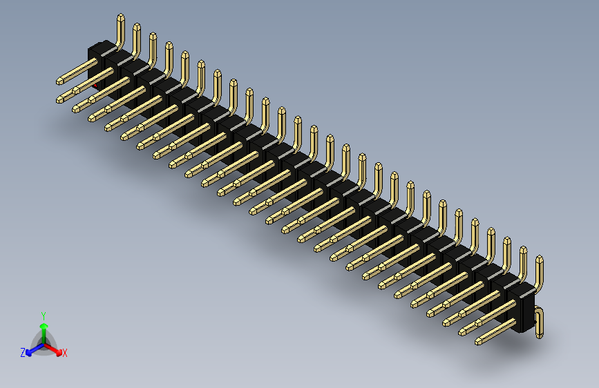 彩色公排针 100mil 2.54mm 系列-DS1022_black_54p_100mil_TypeSMT_rev1.0