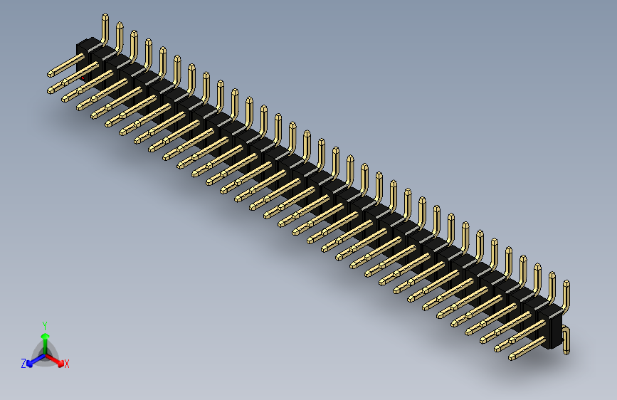 彩色公排针 100mil 2.54mm 系列-DS1022_black_66p_100mil_TypeSMT_rev1.0