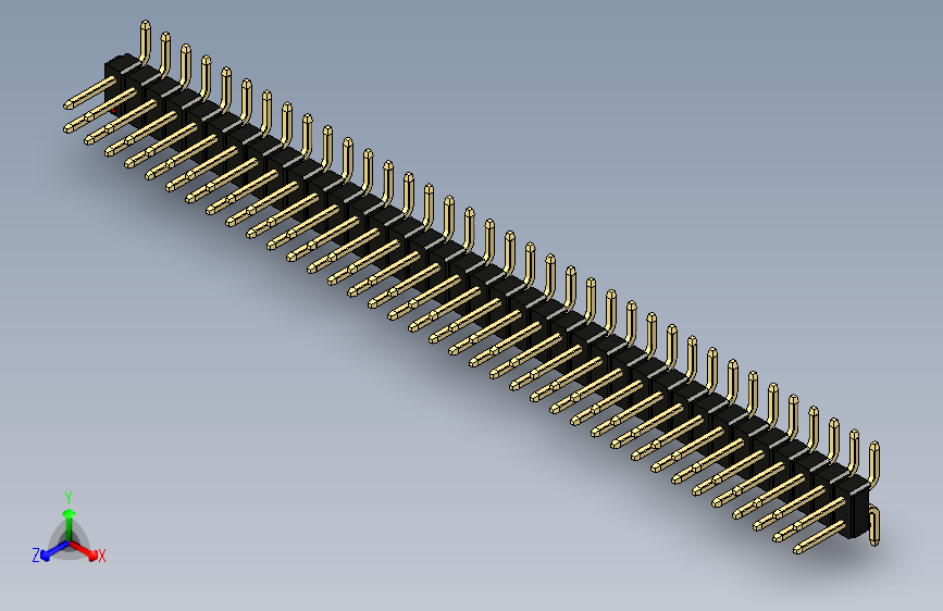 彩色公排针 100mil 2.54mm 系列-DS1022_black_74p_100mil_TypeSMT_rev1.0