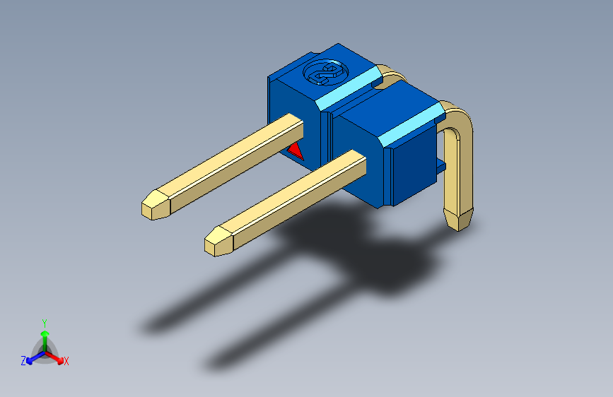 彩色公排针 100mil 2.54mm 系列-DS1022_blue_1x02p_100mil_TypeD_rev1.0