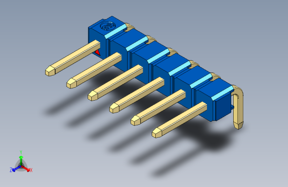 彩色公排针 100mil 2.54mm 系列-DS1022_blue_1x06p_100mil_TypeD_rev1.0