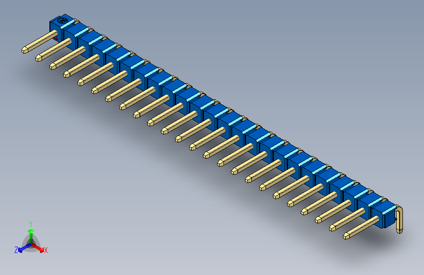 彩色公排针 100mil 2.54mm 系列-DS1022_blue_1x24p_100mil_TypeD_rev1.0