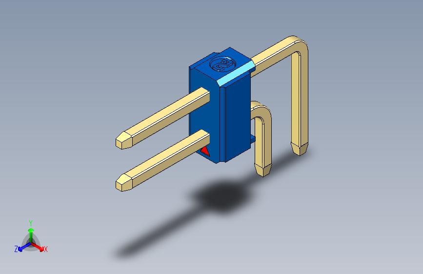 彩色公排针 100mil 2.54mm 系列-DS1022_blue_2x01p_100mil_TypeD_rev1.0
