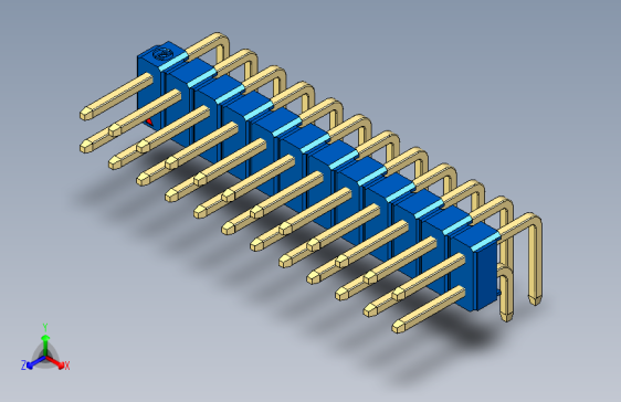 彩色公排针 100mil 2.54mm 系列-DS1022_blue_2x12p_100mil_TypeD_rev1.0