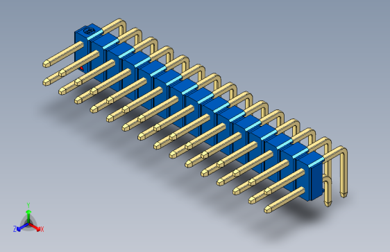 彩色公排针 100mil 2.54mm 系列-DS1022_blue_2x15p_100mil_TypeD_rev1.0