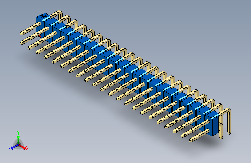 彩色公排针 100mil 2.54mm 系列-DS1022_blue_2x22p_100mil_TypeD_rev1.0