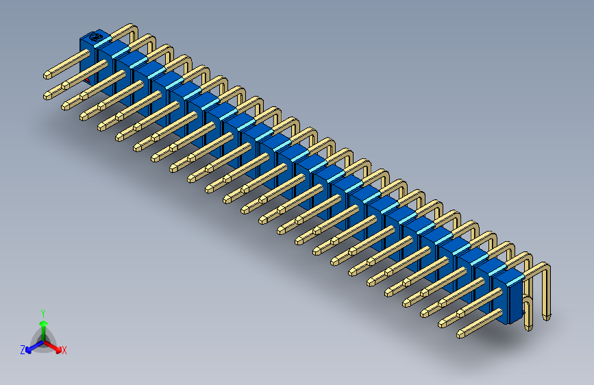 彩色公排针 100mil 2.54mm 系列-DS1022_blue_2x24p_100mil_TypeD_rev1.0