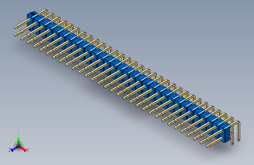 彩色公排针 100mil 2.54mm 系列-DS1022_blue_2x31p_100mil_TypeD_rev1.0