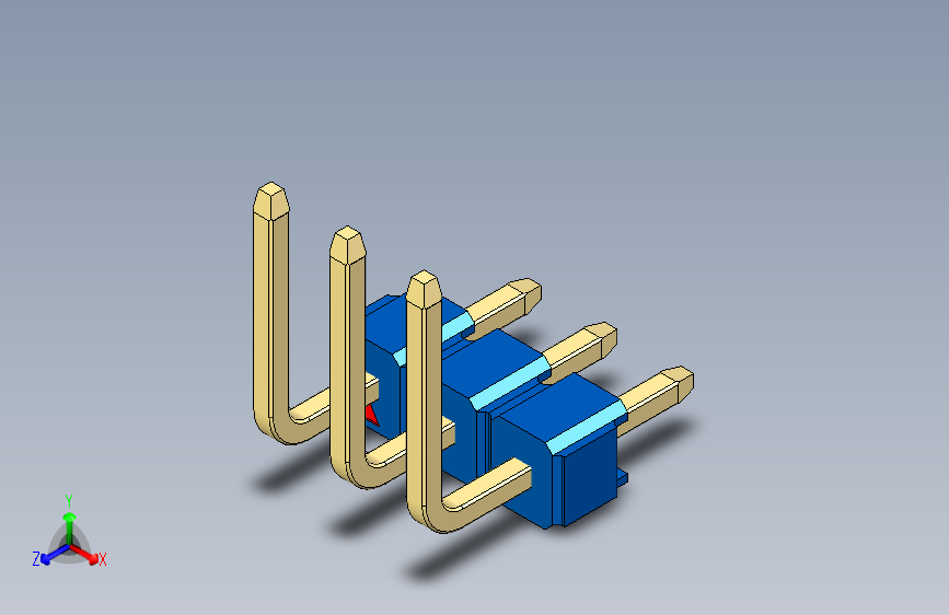 彩色公排针 100mil 2.54mm 系列-DS1022_blue_03p_100mil_TypeU_rev1.0