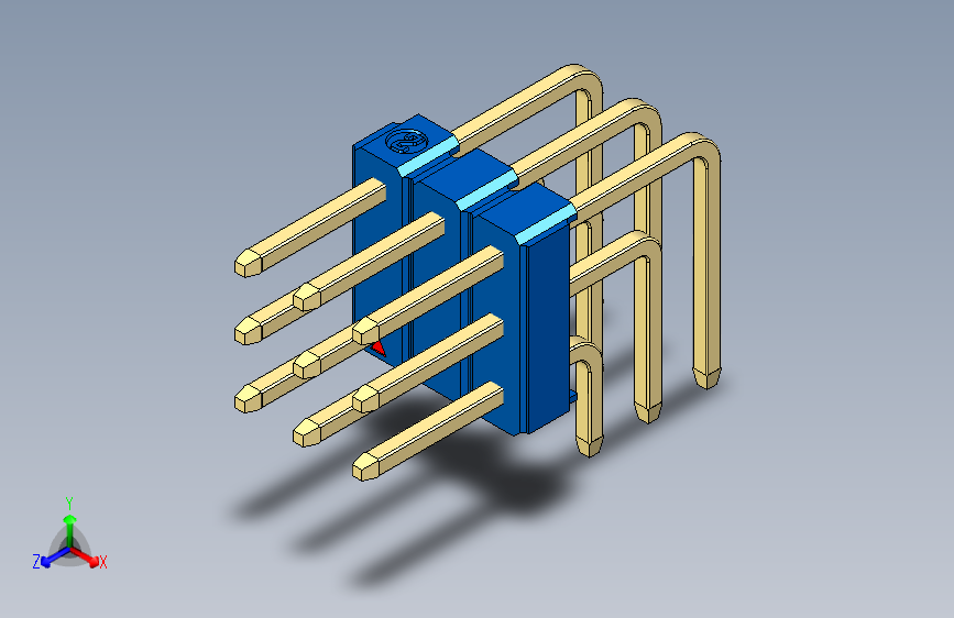 彩色公排针 100mil 2.54mm 系列-DS1022_blue_3x03p_100mil_TypeD_rev1.0