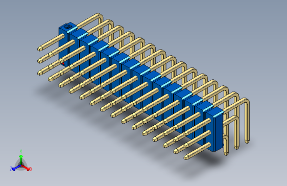 彩色公排针 100mil 2.54mm 系列-DS1022_blue_3x15p_100mil_TypeD_rev1.0