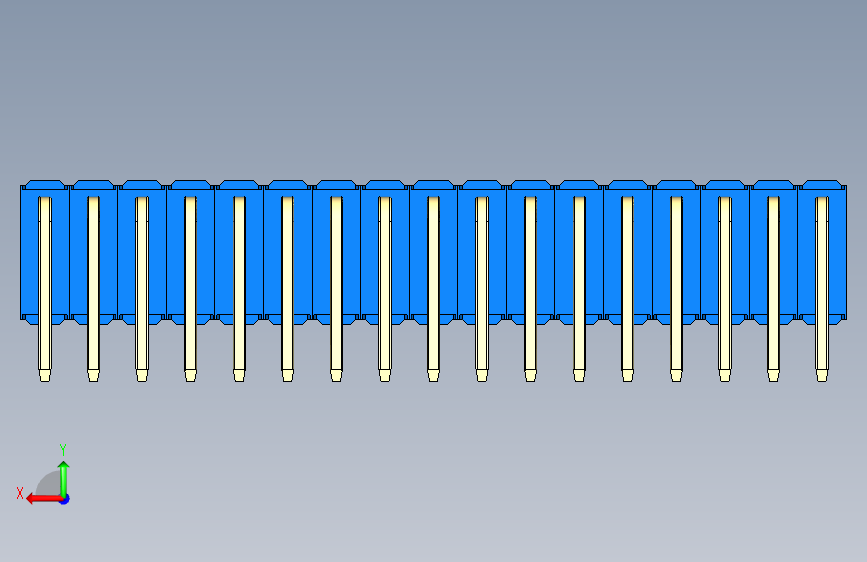 彩色公排针 100mil 2.54mm 系列-DS1022_blue_3x17p_100mil_TypeD_rev1.0 背面视图