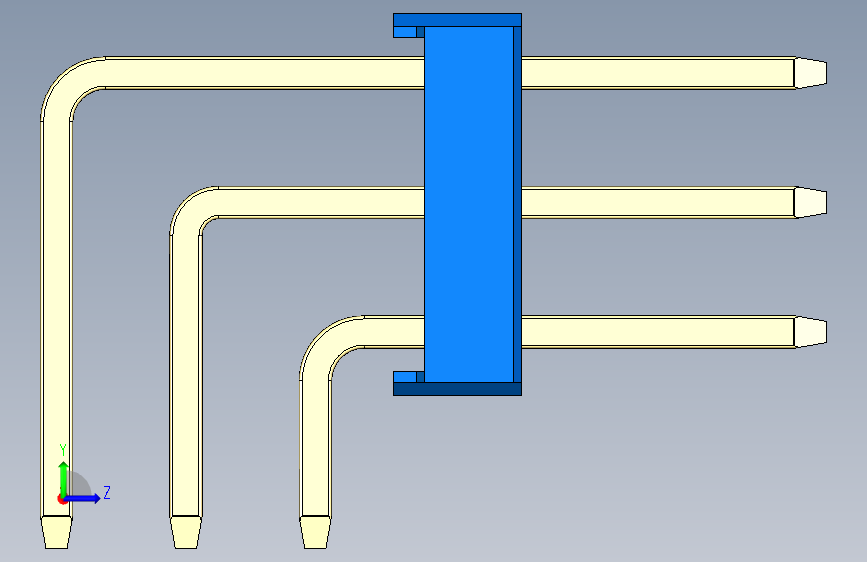 彩色公排针 100mil 2.54mm 系列-DS1022_blue_3x17p_100mil_TypeD_rev1.0 左侧视图