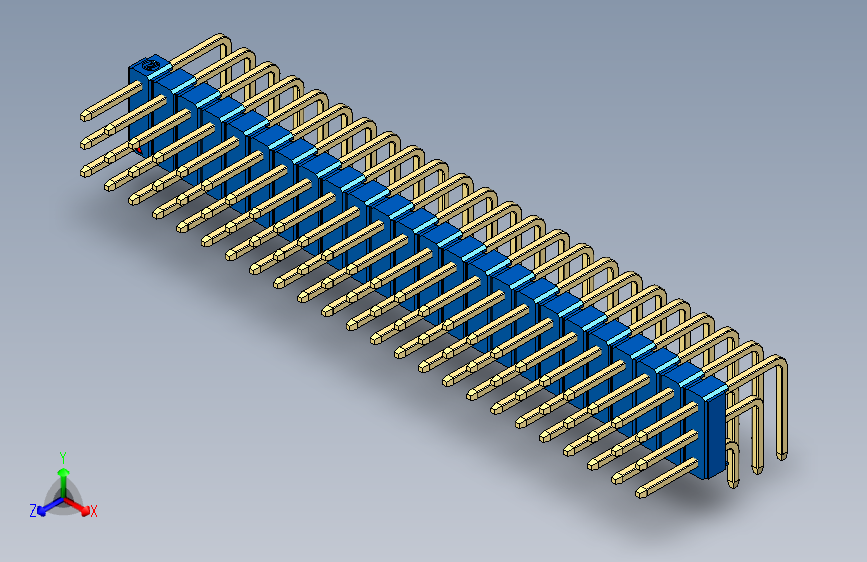 彩色公排针 100mil 2.54mm 系列-DS1022_blue_3x24p_100mil_TypeD_rev1.0