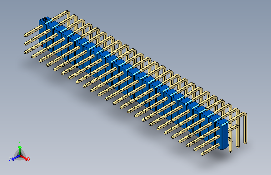 彩色公排针 100mil 2.54mm 系列-DS1022_blue_3x25p_100mil_TypeD_rev1.0