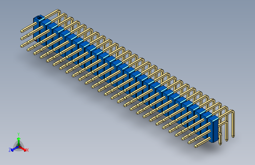 彩色公排针 100mil 2.54mm 系列-DS1022_blue_3x28p_100mil_TypeD_rev1.0