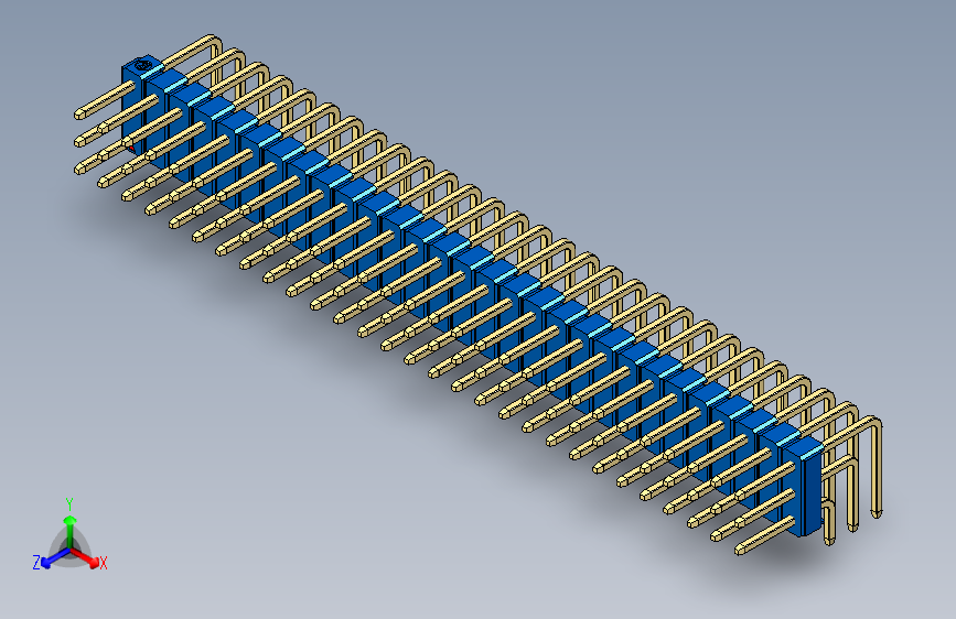 彩色公排针 100mil 2.54mm 系列-DS1022_blue_3x29p_100mil_TypeD_rev1.0