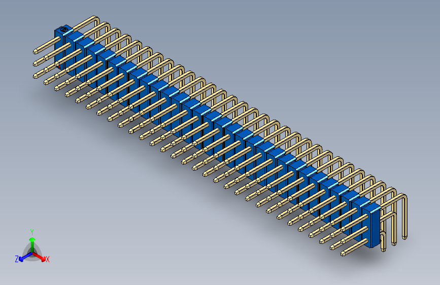 彩色公排针 100mil 2.54mm 系列-DS1022_blue_3x30p_100mil_TypeD_rev1.0