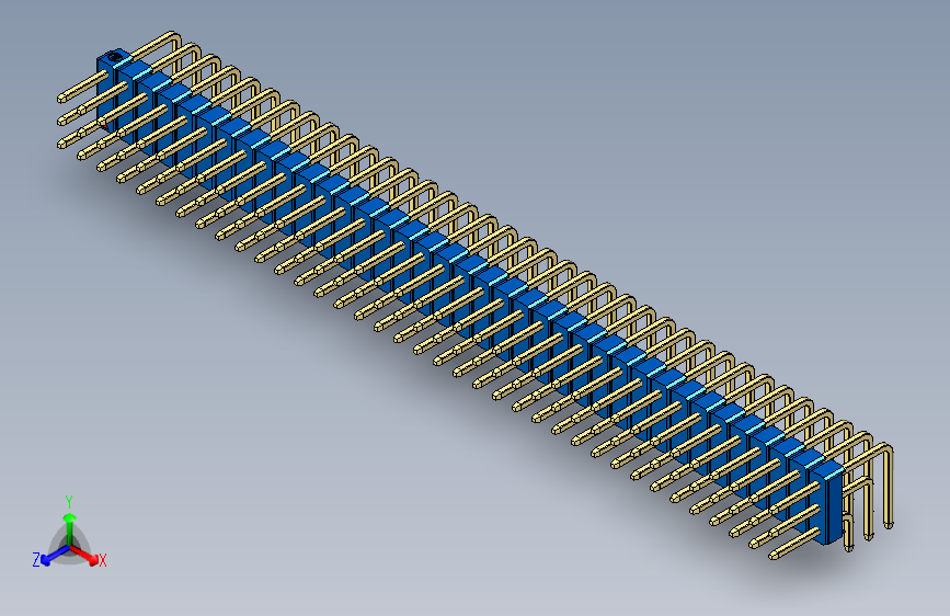 彩色公排针 100mil 2.54mm 系列-DS1022_blue_3x37p_100mil_TypeD_rev1.0