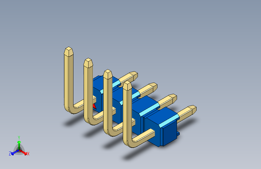 彩色公排针 100mil 2.54mm 系列-DS1022_blue_04p_100mil_TypeU_rev1.0