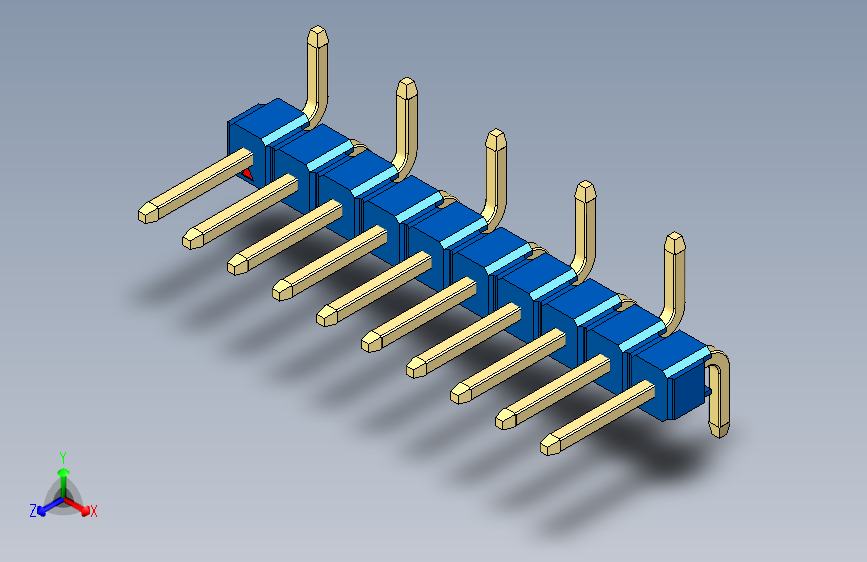 彩色公排针 100mil 2.54mm 系列-DS1022_blue_10p_100mil_Type_SMT_R1_rev1.0