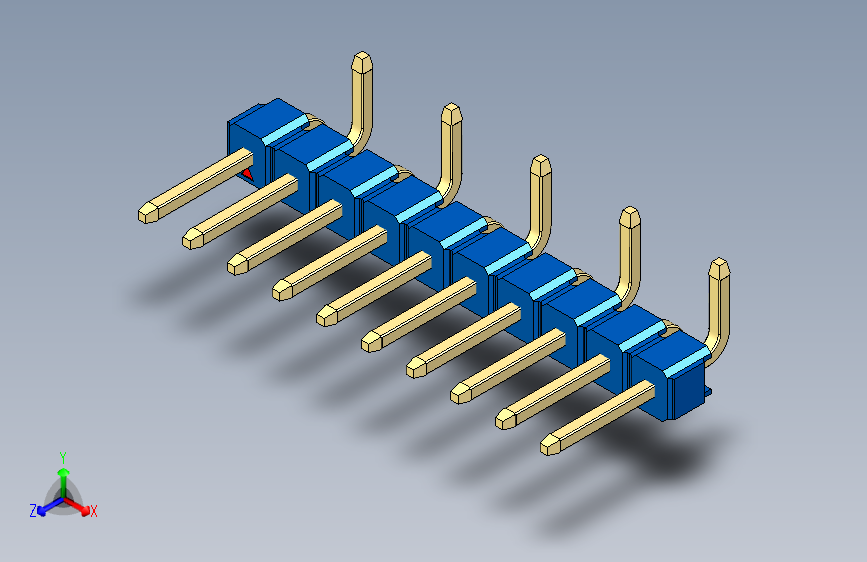 彩色公排针 100mil 2.54mm 系列-DS1022_blue_10p_100mil_Type_SMT_R2_rev1.0