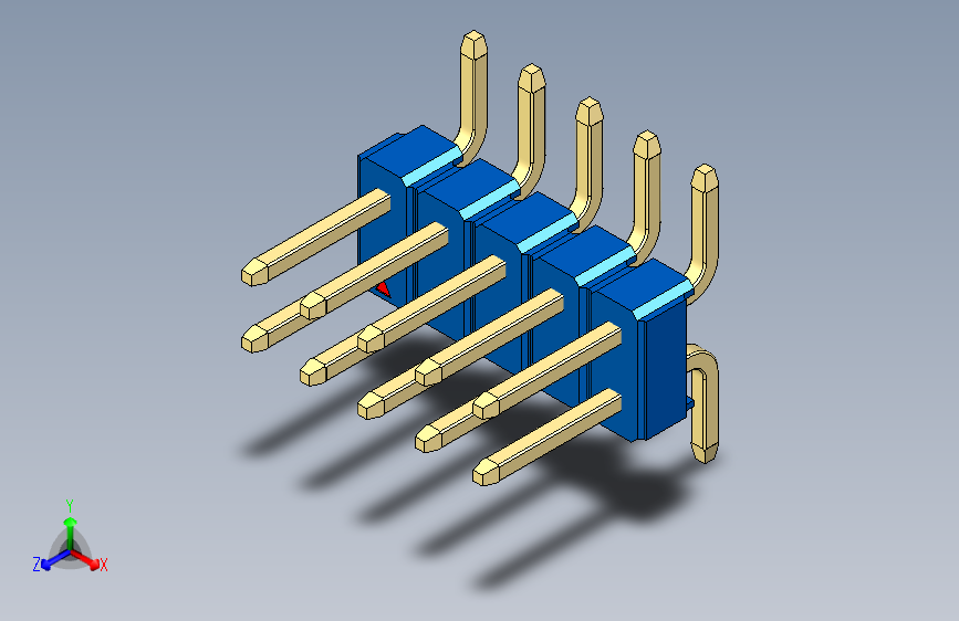 彩色公排针 100mil 2.54mm 系列-DS1022_blue_10p_100mil_TypeSMT_rev1.0