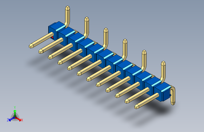 彩色公排针 100mil 2.54mm 系列-DS1022_blue_12p_100mil_Type_SMT_R1_rev1.0