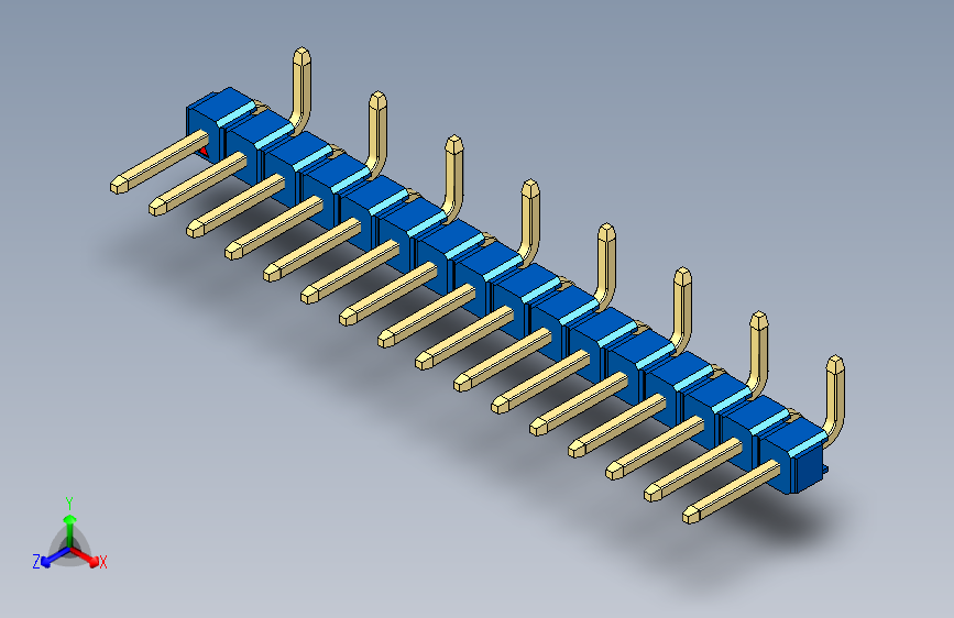彩色公排针 100mil 2.54mm 系列-DS1022_blue_16p_100mil_Type_SMT_R2_rev1.0