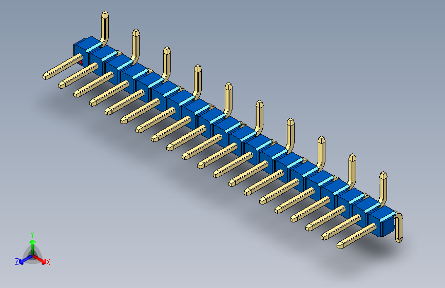 彩色公排针 100mil 2.54mm 系列-DS1022_blue_20p_100mil_Type_SMT_R1_rev1.0
