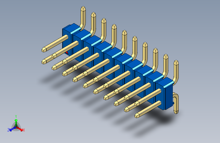 彩色公排针 100mil 2.54mm 系列-DS1022_blue_20p_100mil_TypeSMT_rev1.0