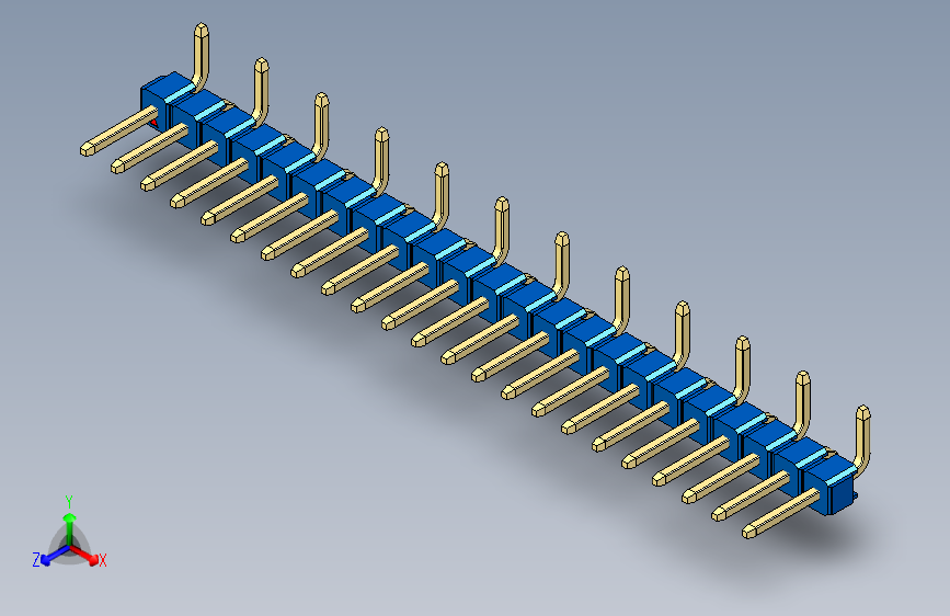彩色公排针 100mil 2.54mm 系列-DS1022_blue_23p_100mil_Type_SMT_R1_rev1.0