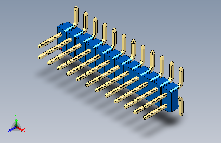 彩色公排针 100mil 2.54mm 系列-DS1022_blue_24p_100mil_TypeSMT_rev1.0