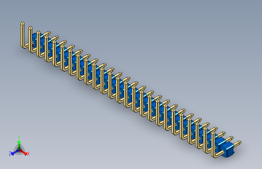 彩色公排针 100mil 2.54mm 系列-DS1022_blue_25p_100mil_TypeU_rev1.0