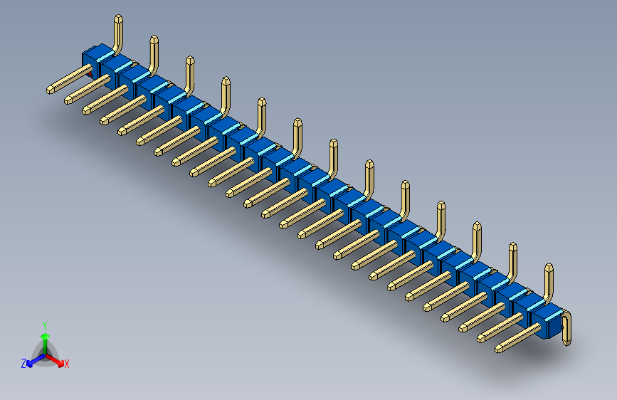 彩色公排针 100mil 2.54mm 系列-DS1022_blue_26p_100mil_Type_SMT_R1_rev1.0
