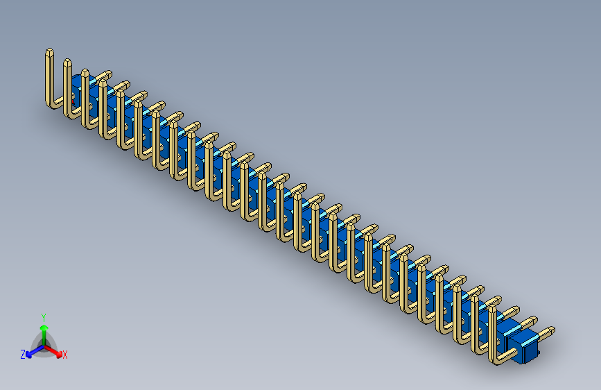 彩色公排针 100mil 2.54mm 系列-DS1022_blue_26p_100mil_TypeU_rev1.0
