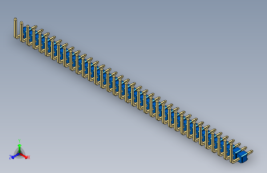 彩色公排针 100mil 2.54mm 系列-DS1022_blue_36p_100mil_TypeU_rev1.0