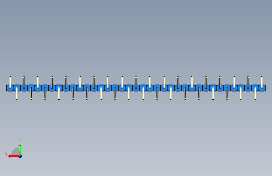彩色公排针 100mil 2.54mm 系列-DS1022_blue_37p_100mil_Type_SMT_R1_rev1.0 背面视图