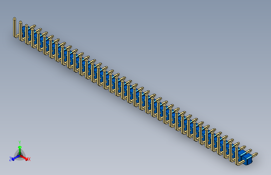 彩色公排针 100mil 2.54mm 系列-DS1022_blue_38p_100mil_TypeU_rev1.0