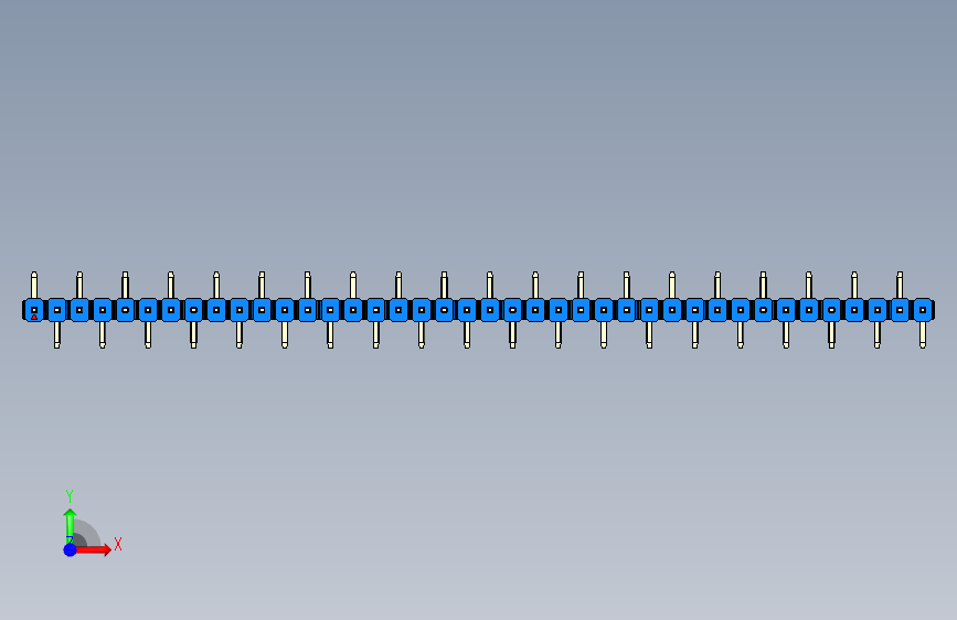 彩色公排针 100mil 2.54mm 系列-DS1022_blue_40p_100mil_Type_SMT_R1_rev1.0 正面视图
