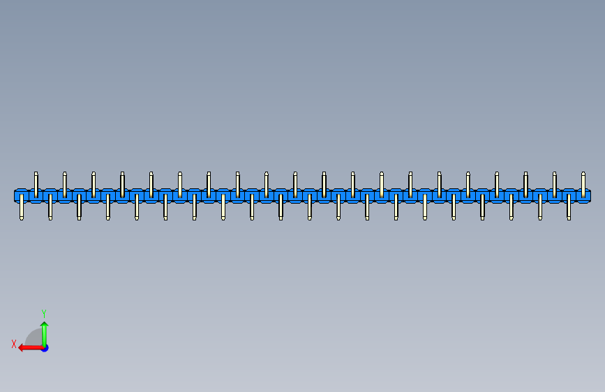 彩色公排针 100mil 2.54mm 系列-DS1022_blue_40p_100mil_Type_SMT_R1_rev1.0 背面视图