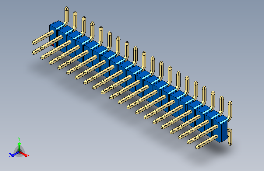 彩色公排针 100mil 2.54mm 系列-DS1022_blue_40p_100mil_TypeSMT_rev1.0