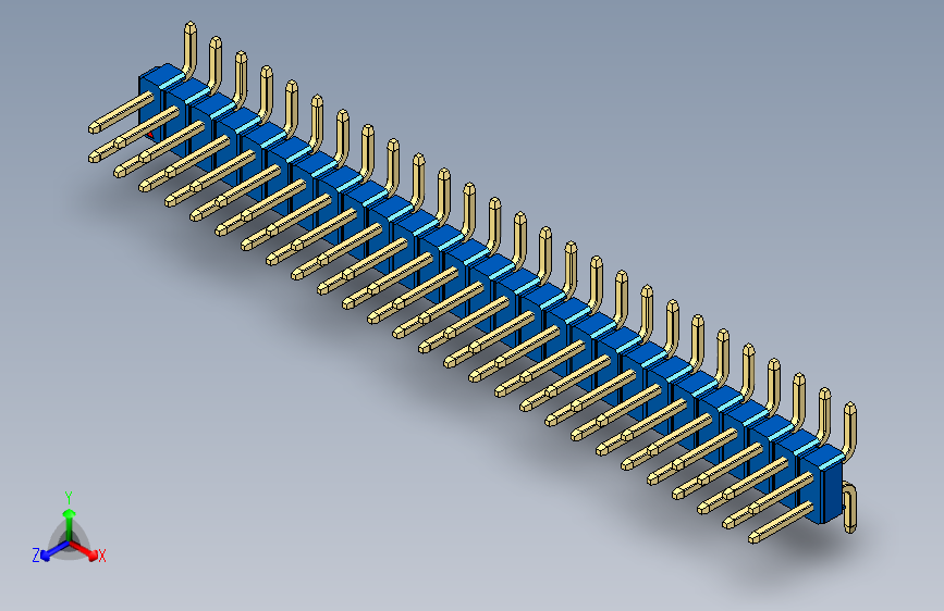 彩色公排针 100mil 2.54mm 系列-DS1022_blue_54p_100mil_TypeSMT_rev1.0