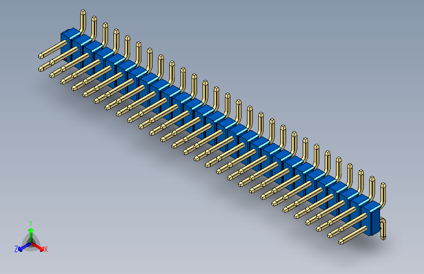 彩色公排针 100mil 2.54mm 系列-DS1022_blue_56p_100mil_TypeSMT_rev1.0