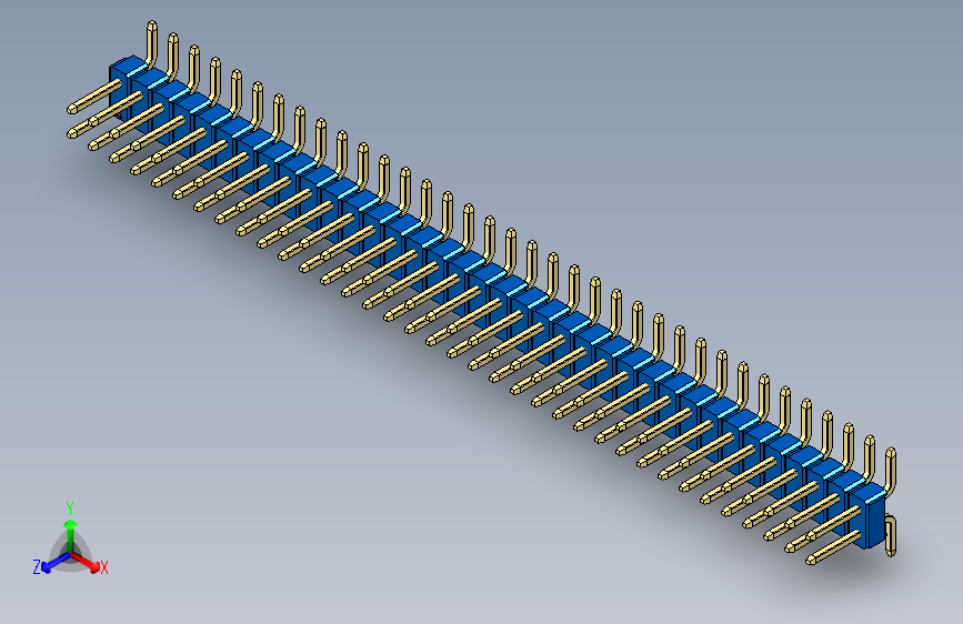 彩色公排针 100mil 2.54mm 系列-DS1022_blue_72p_100mil_TypeSMT_rev1.0