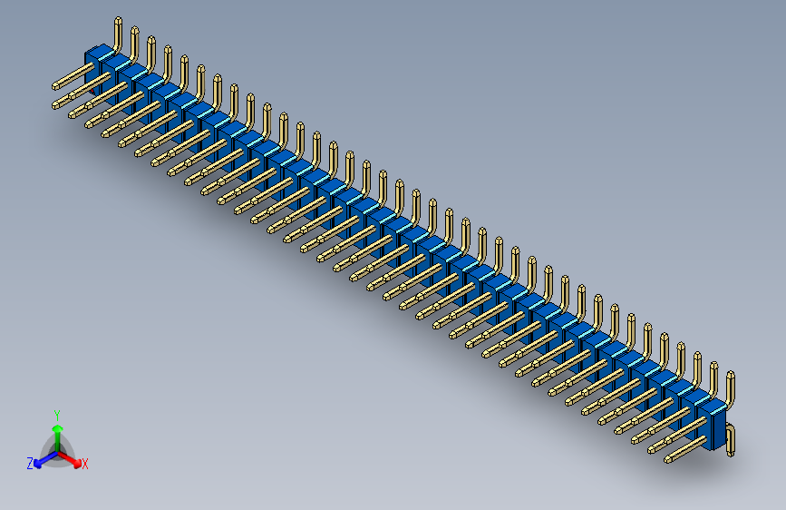 彩色公排针 100mil 2.54mm 系列-DS1022_blue_76p_100mil_TypeSMT_rev1.0