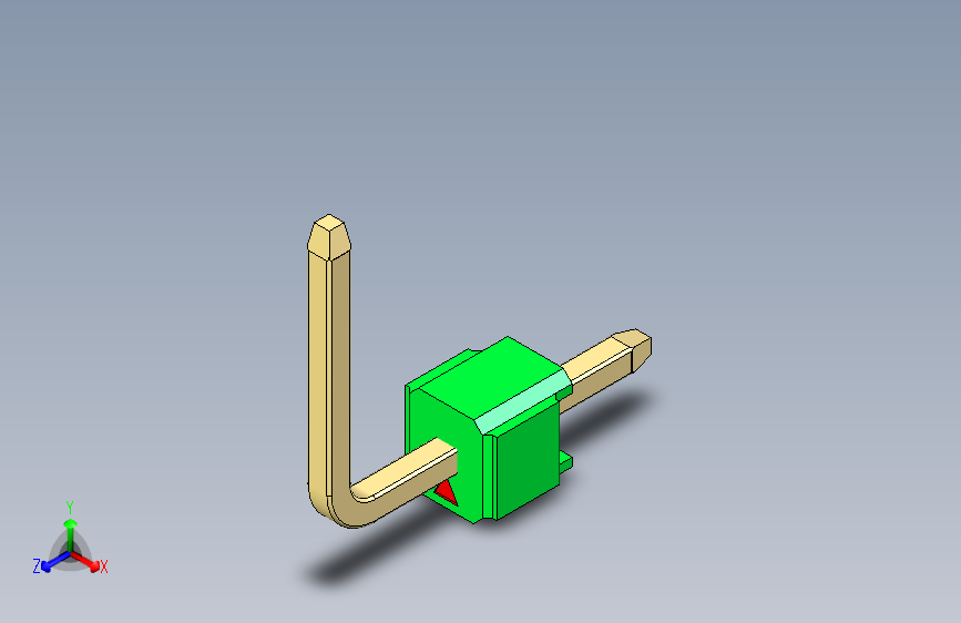 彩色公排针 100mil 2.54mm 系列-DS1022_green_01p_100mil_TypeU_rev1.0