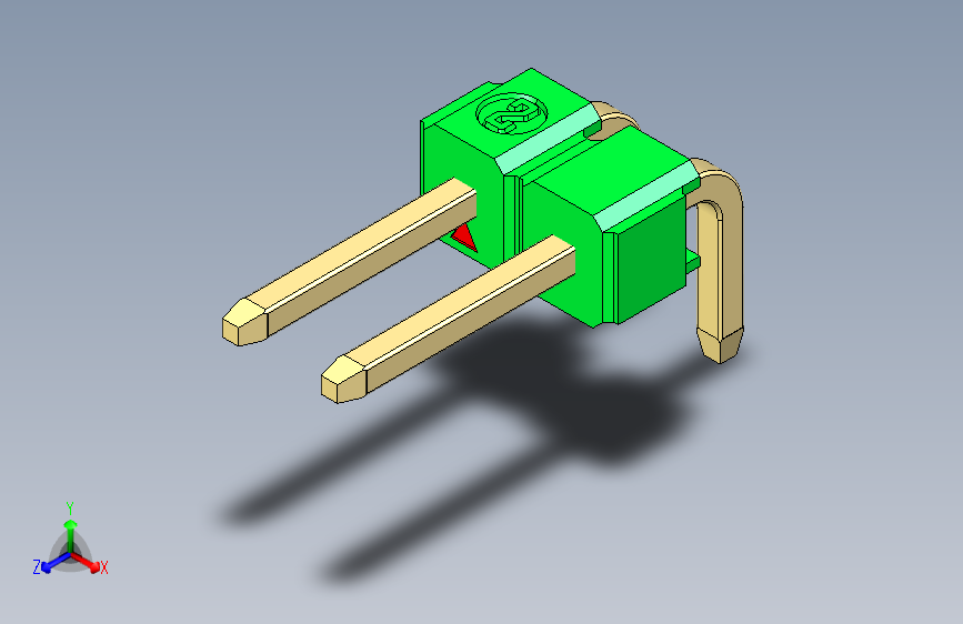 彩色公排针 100mil 2.54mm 系列-DS1022_green_1x02p_100mil_TypeD_rev1.0