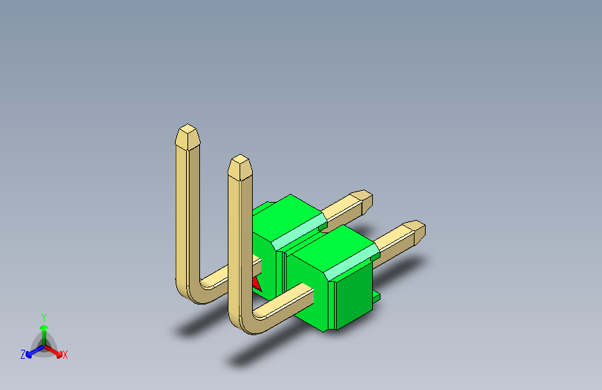 彩色公排针 100mil 2.54mm 系列-DS1022_green_02p_100mil_TypeU_rev1.0